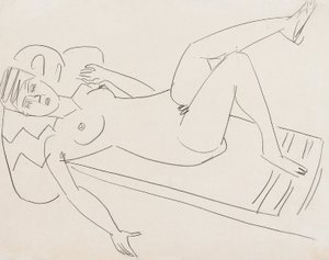 Niña reclinada de Ernst Ludwig Kirchner
